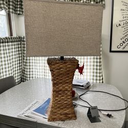 Woven Wood Table Lamp
