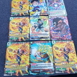 Brand new cards if dragon ball Z Super DBZ cards Of Goku son Goku Android 18 17 Lot of 25 Glowinh Holo Cards For $300! Or Best offer. Trade are welcom