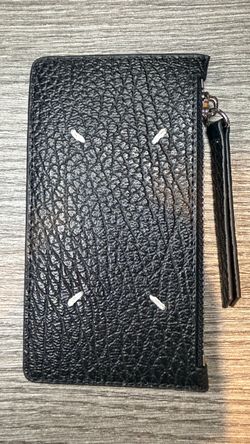 Maison Margiela Black Leather Zip Wallet