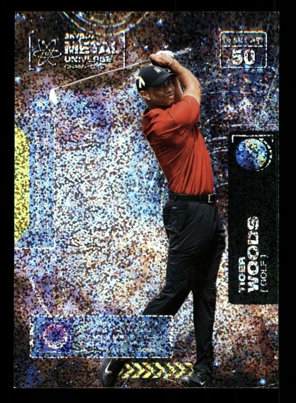 2021 SKYBOX METAL UNIVERSE CHAMPIONS #50 TIGER WOODS SILVER DOTS /299