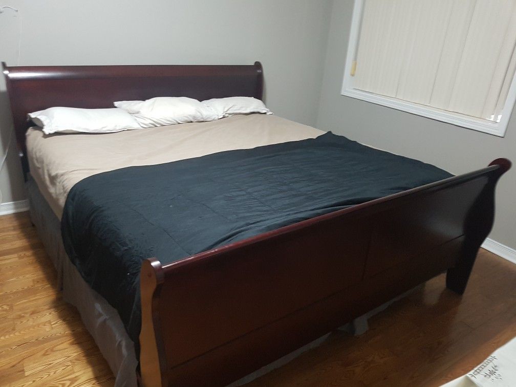 Beauty rest mattress with king bed frame for sale