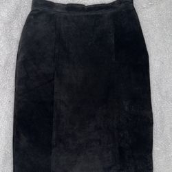 Genuine leather pencil skirt