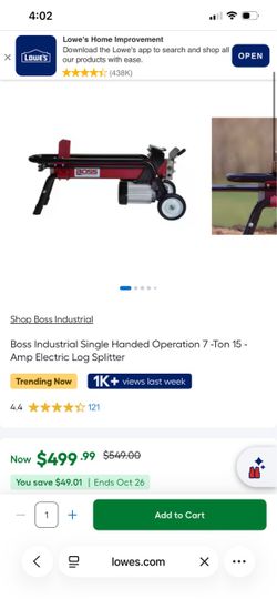 Electric log splitter + unopened stand