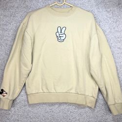 Disney Mickey Mouse Peace Sign Pullover Size XL 