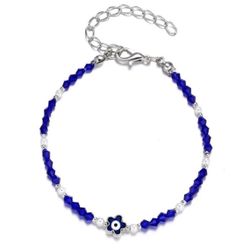 Floral Evil Eye Beaded Bracelet