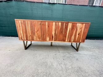 Crate And Barrel Hayes Acadia Credenza Sideboard Cabinet Buffett Entertainment Center Tv Stand