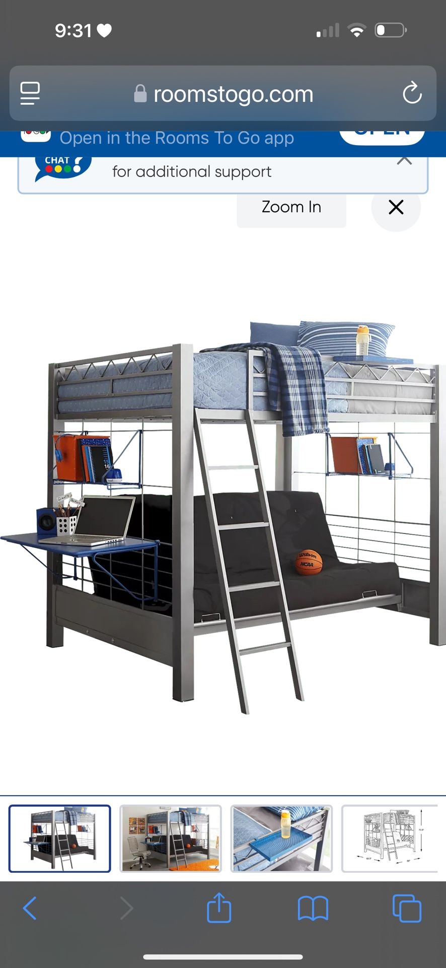 2 Full size Bunk Beds With Desk Attachments