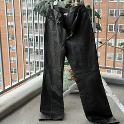 Vintage 100% Leather Jeans Bootcut Size4