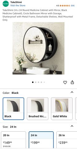 TokeShimi Round Medicine Cabinet 