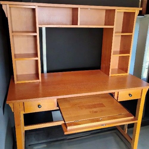 Solid Wood Home Office/Desk. Two Piece. Assembled Is 47.5"(W)x22"(L) X56"(H)