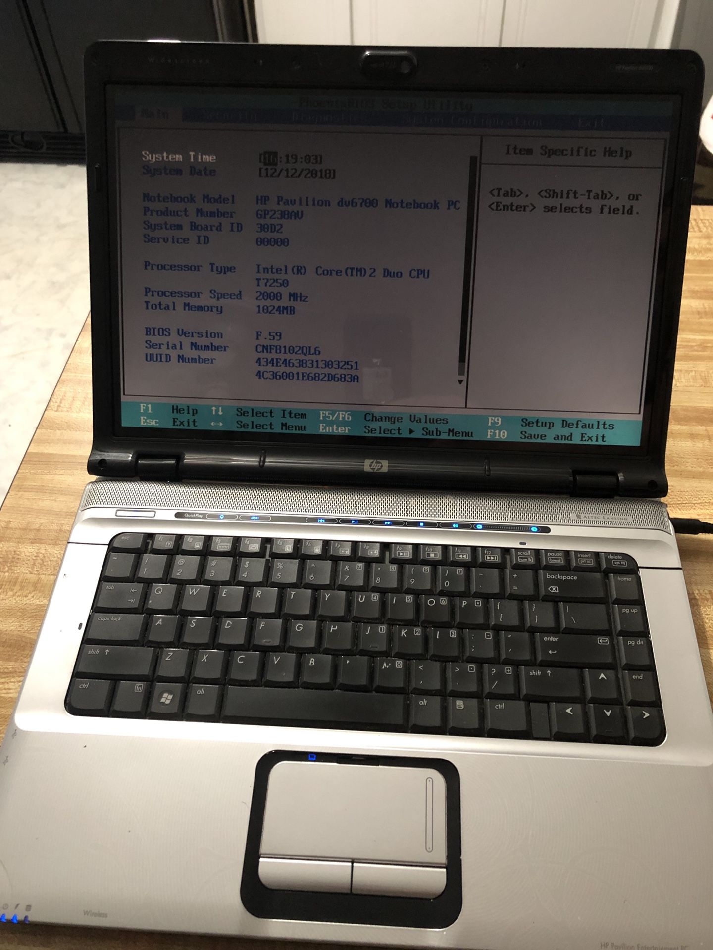 HP Pavilion DV6700 Notebook