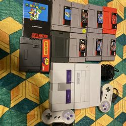 Super Nintendo SNES Console And Game Bundle 