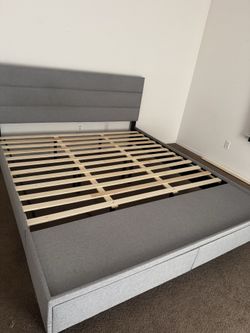 Grey bed frame king
