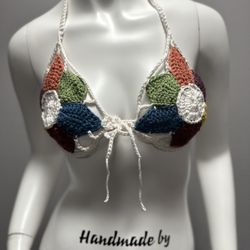 Crochet Flower Bikini Top