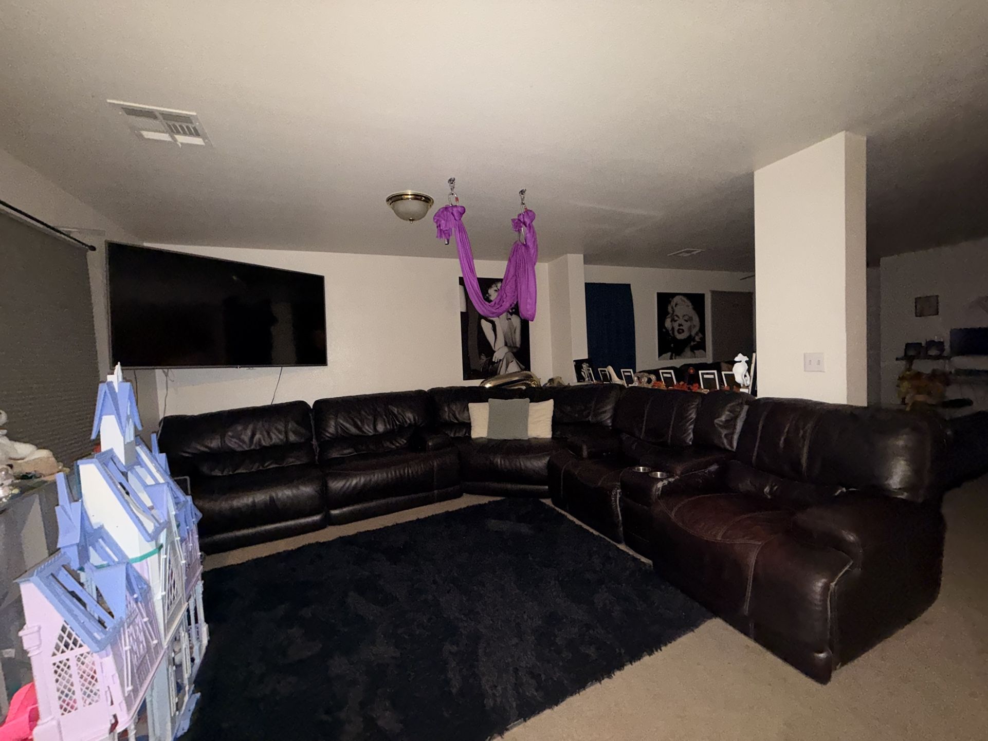 Black Electric Recliner Leather Couch