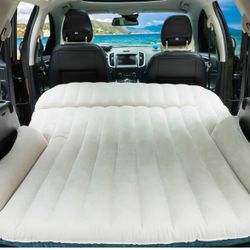 Double-Sided-Thick Flocked SUV Air Mattress Built-in Pillow with Pump Car Mattress | Leakproof Comfortable Durable Car Air Mattress| for Auto Camping,