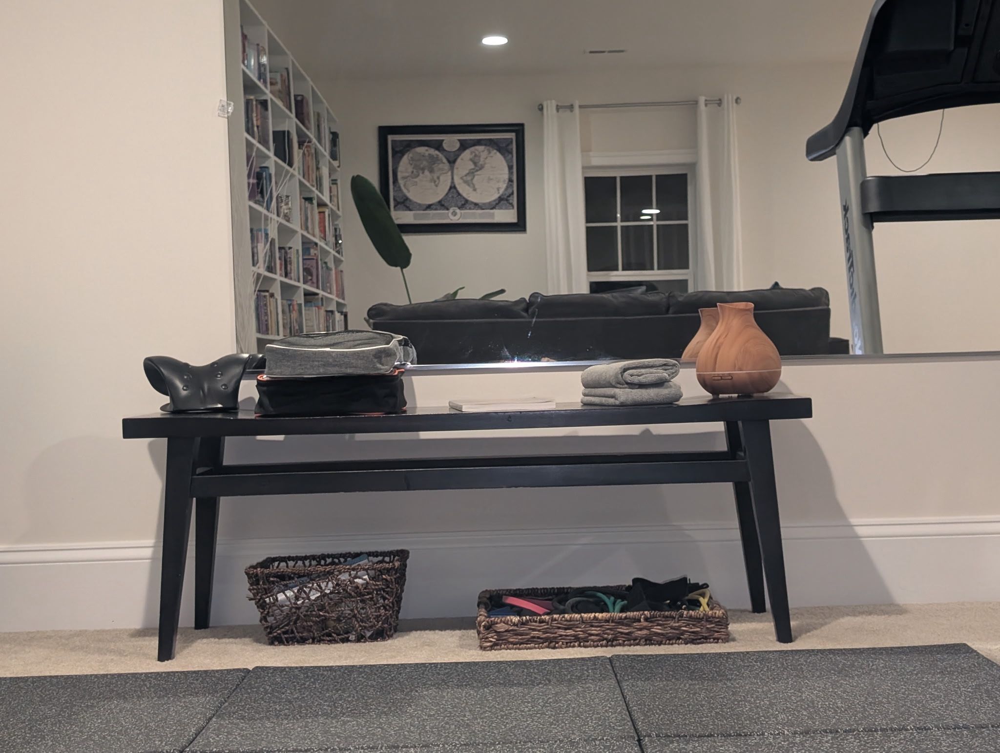 Black Wood Bench