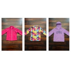 Baby Girl Clothes Bundle Little Girls Fleece Sweaters And Hoodie Size Small 7/8