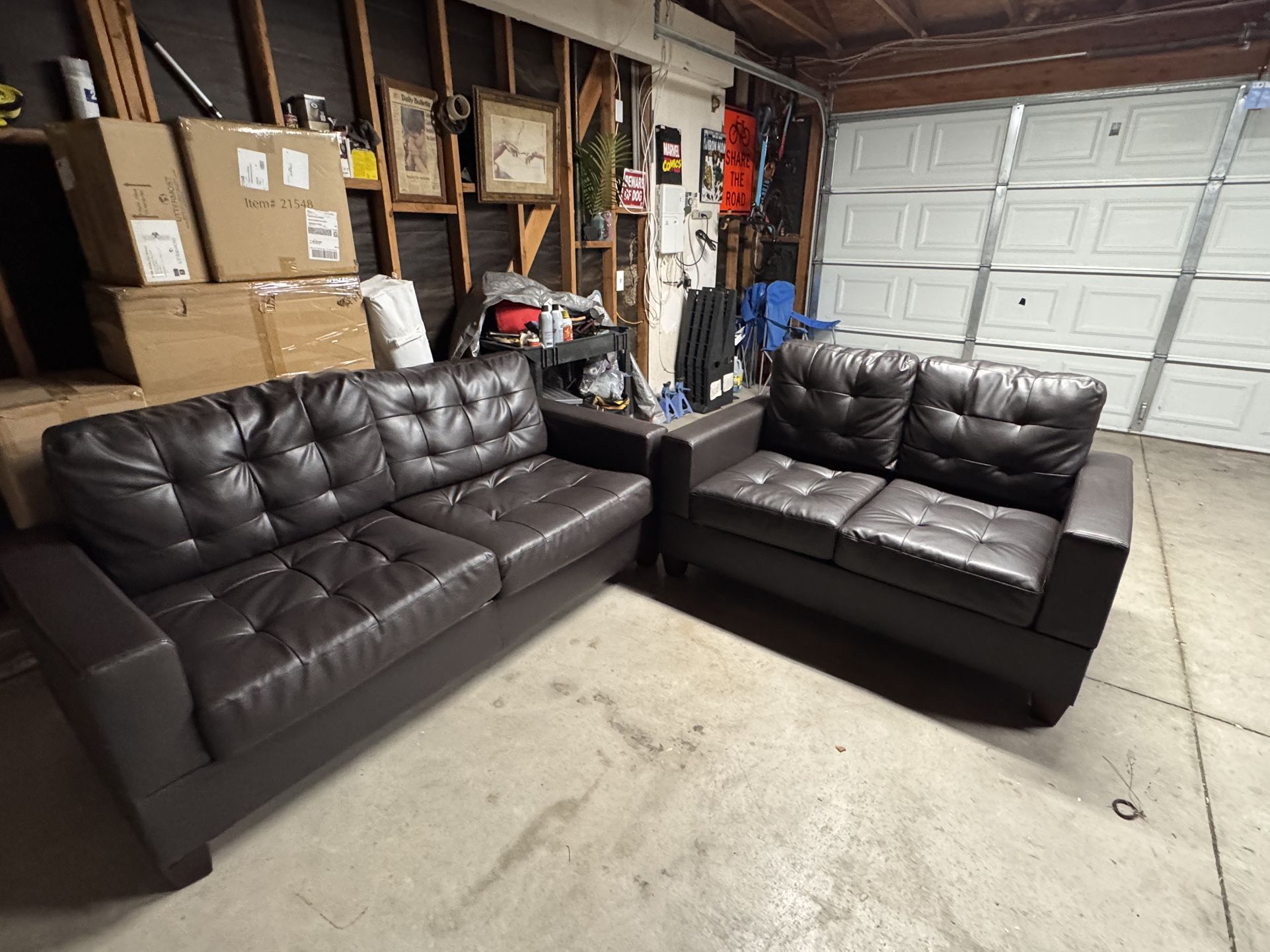 Brown Leather Couches