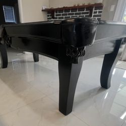 Blank on black pool table