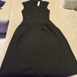 Banana Republic Black Midi Dress, XS, Approx. 44” Shoulder to Hem, Retired Style