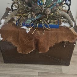 Peacock Design Home Decor With Horns On Each Side.