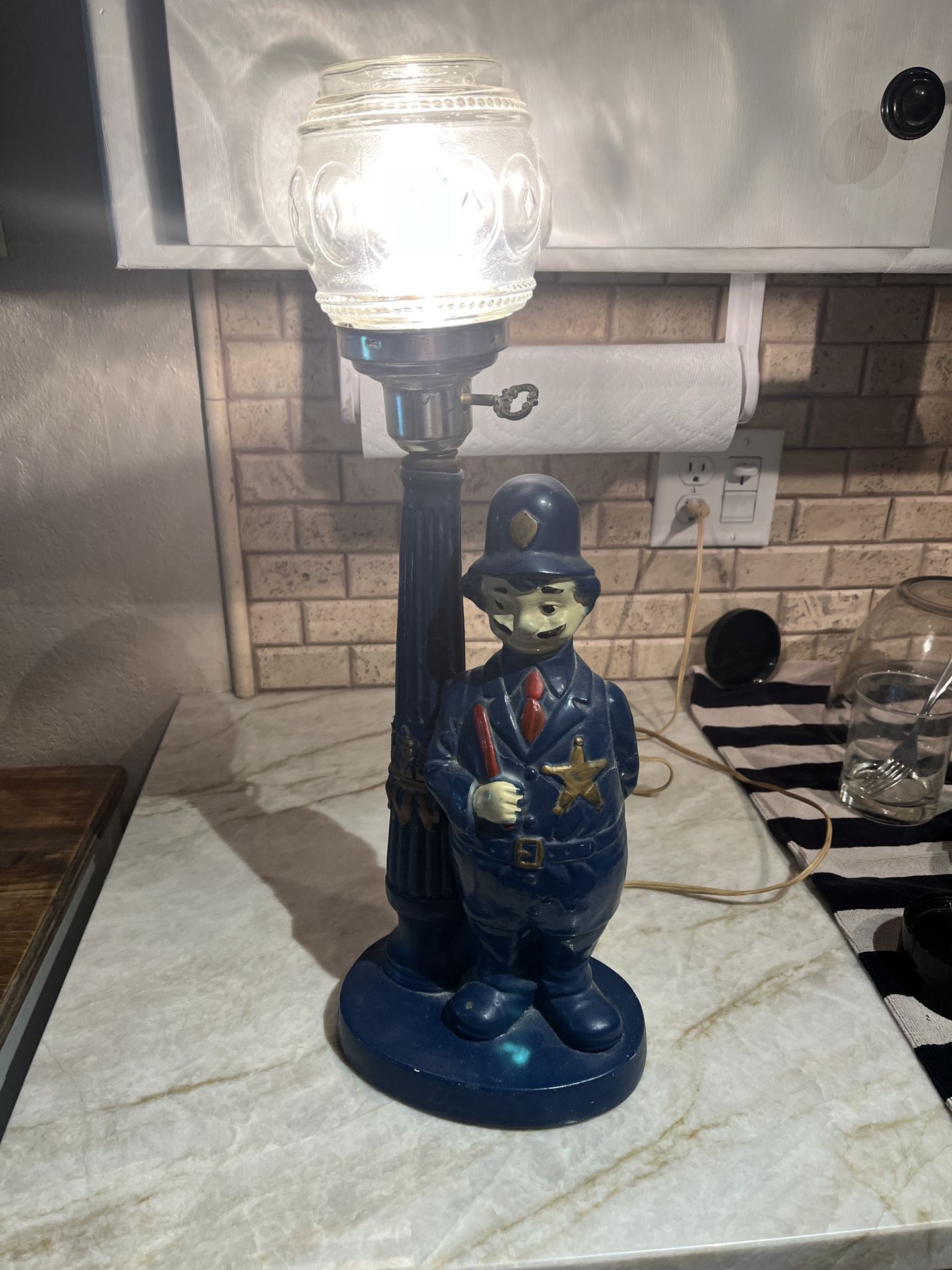 Keystone Cops Lamp Old 20” Tall Ceramic 