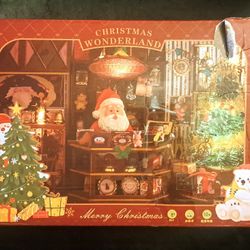 Christmas Village Miniature Santa Dollhouse DIY Kit for Adults Open Box New