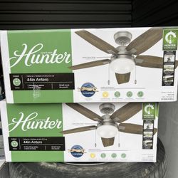 Hunter Antero 44in Indoor Matte Silver Ceiling Fan