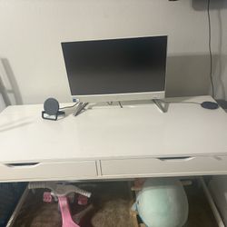Dell Desktop With HP printer And table