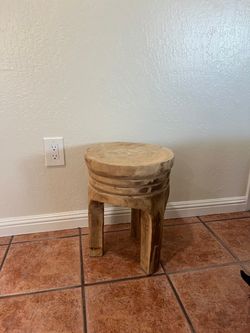 Solid Wood Rustic Side Table / Stool