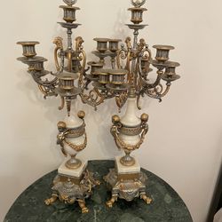 Set of two antique candelabras