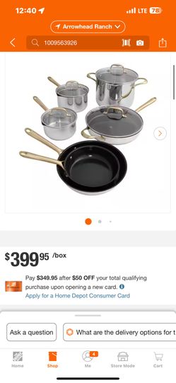 ZLINE Kitchen and Bath 10-Piece Non-Toxic Stainless Steel and Nonstick Ceramic Cookware Set