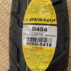 Brand New Dunlop D404 170/80-15 M/C 77H 4(contact info removed) Black Sidewall