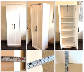 White Freestanding Storage Cabinet (23w x 16d x 71.5h) $40 OBO