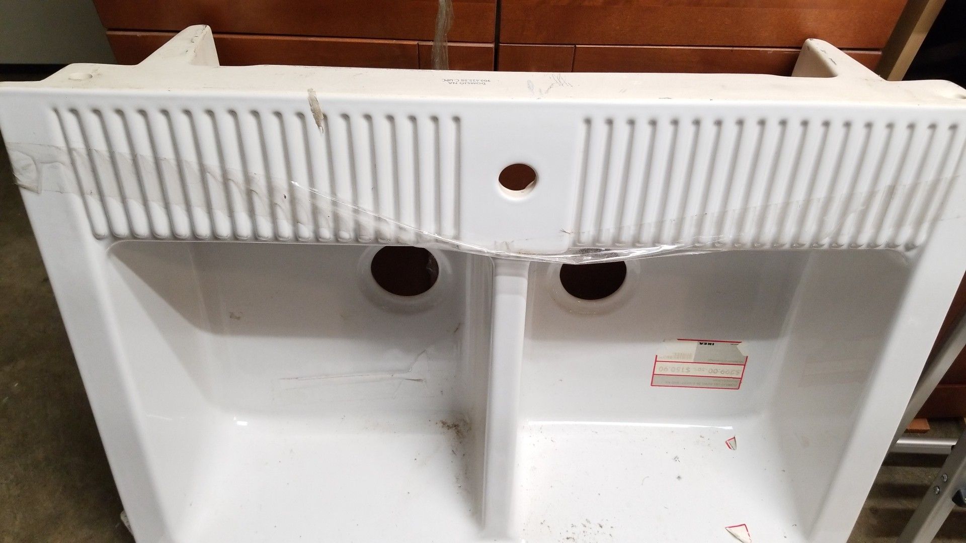 IKEA double bowl Domsjo apron front farmhouse kitchen sink