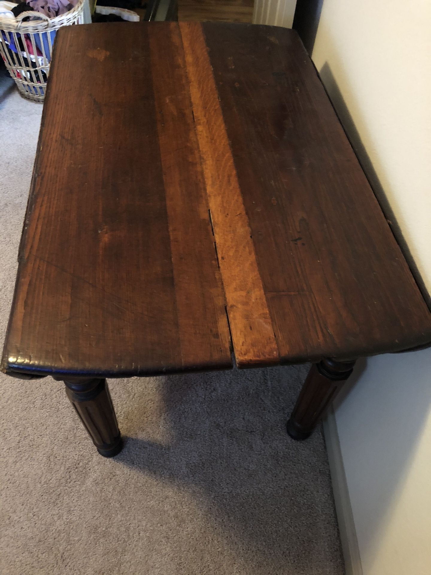 Antique wood dining kitchen table