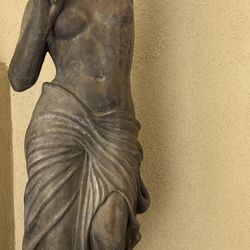 Concrete Goddess Statue 55” Tall 15” Diameter