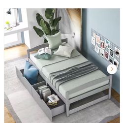 Twin bed wih drawers