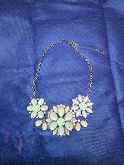 Vintage Green Floral Statement Necklace