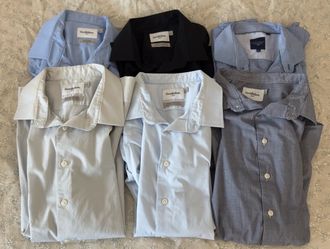 Lot of 6 Goodfellow/Steel & Jelly Dress Shirts Button-Up Long Sleeve L Large