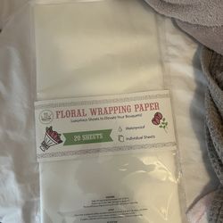 White Korean Floral Wrapping Paper