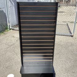 25x25x54 Black 2-Way Sided Slatwall Merchandiser Displays Tower Floor Stand