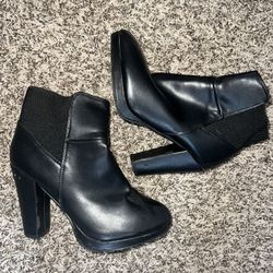 Black Heel Booties Size 8.5