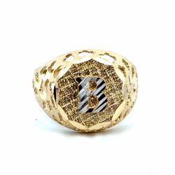 Men’s 10k Two Toned White Yellow Gold Initial B Ring Size 10 GP3136386