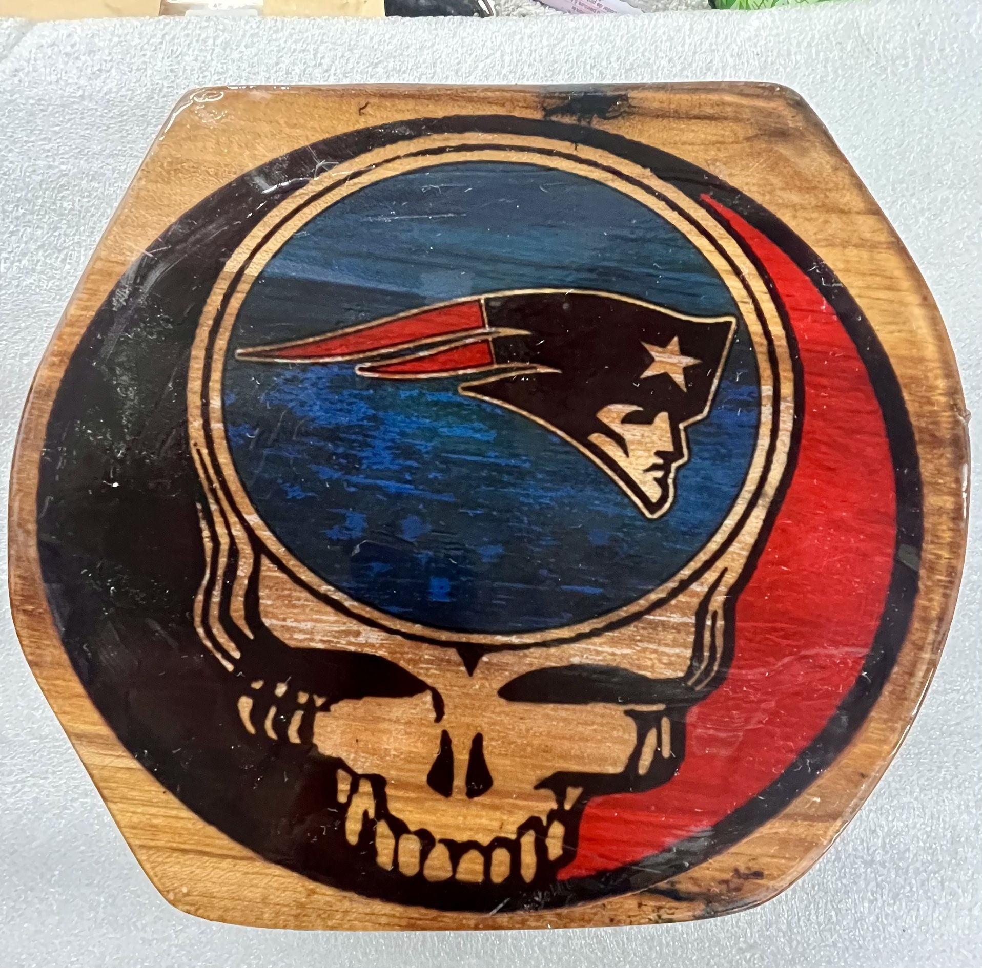 New England Patriots Grateful Dead Steal Your Face Resin Plaque