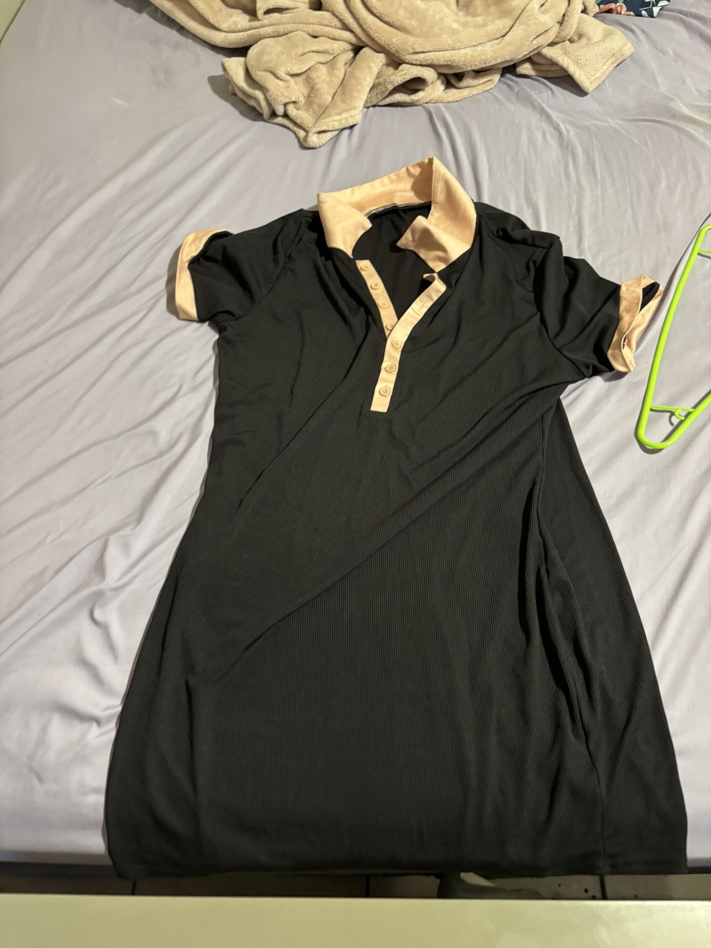 Plus Size Contrast Collar Bodycon Dress
