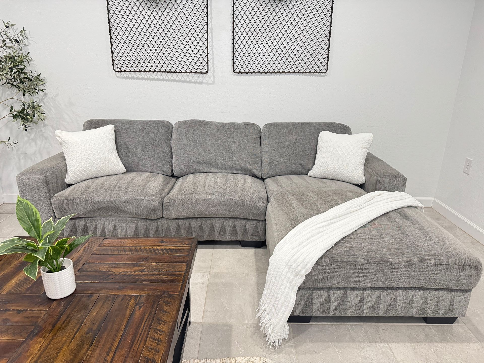 Grey Sectional Couch W/ Chaise