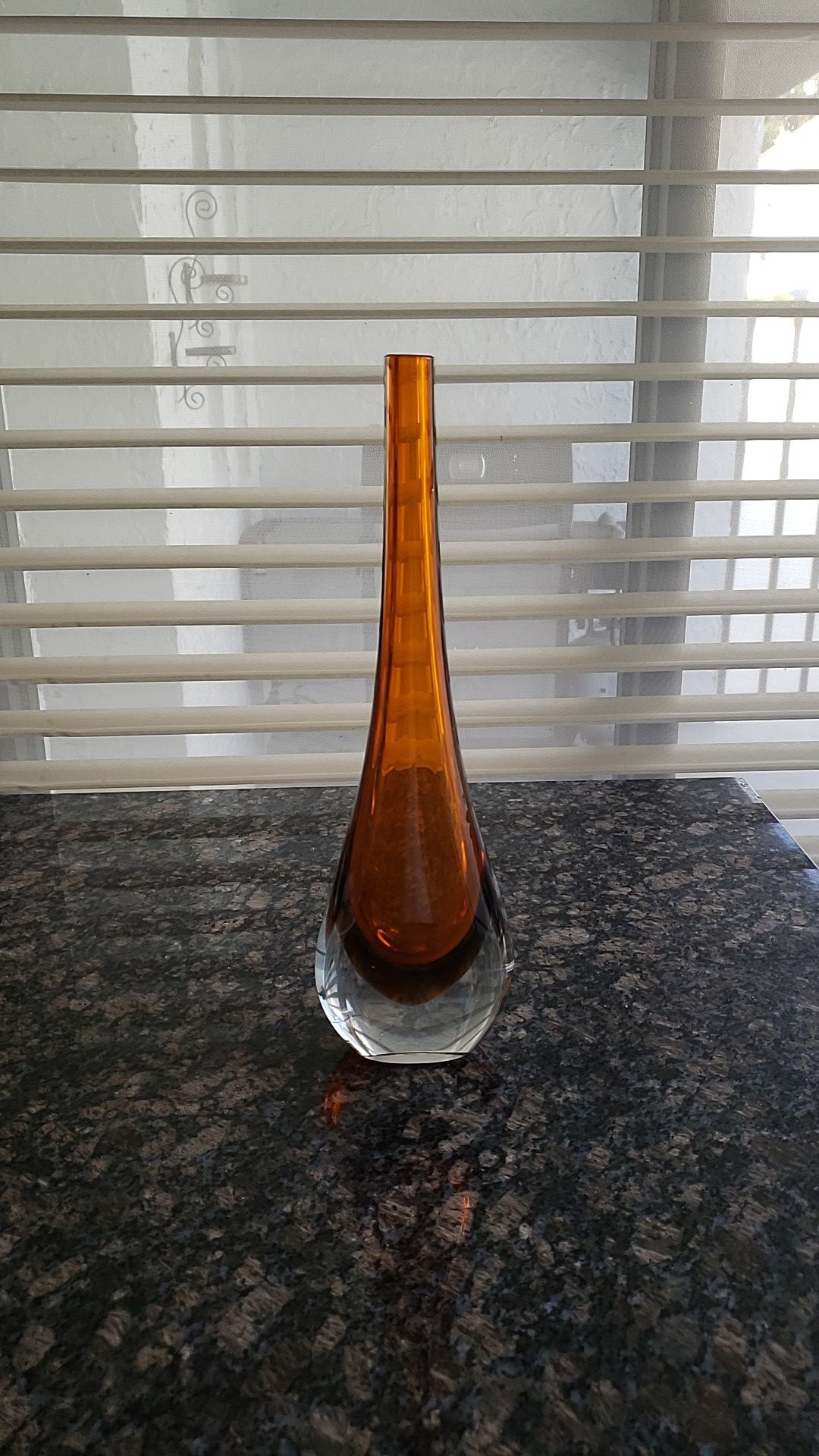 Glass orange 🍊 pearl vase
