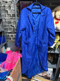28. 💙 Royal Blue Lightweight Trench/Rain Coat Jacket - Classic Retro Outerwear